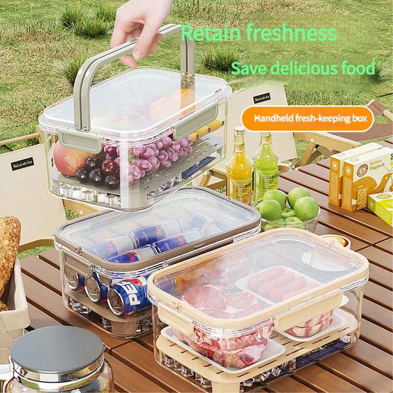Portable Food Storage Container Set | Lunch Box, Fridge Organizer & Picnic Basket for Fruits, Snacks